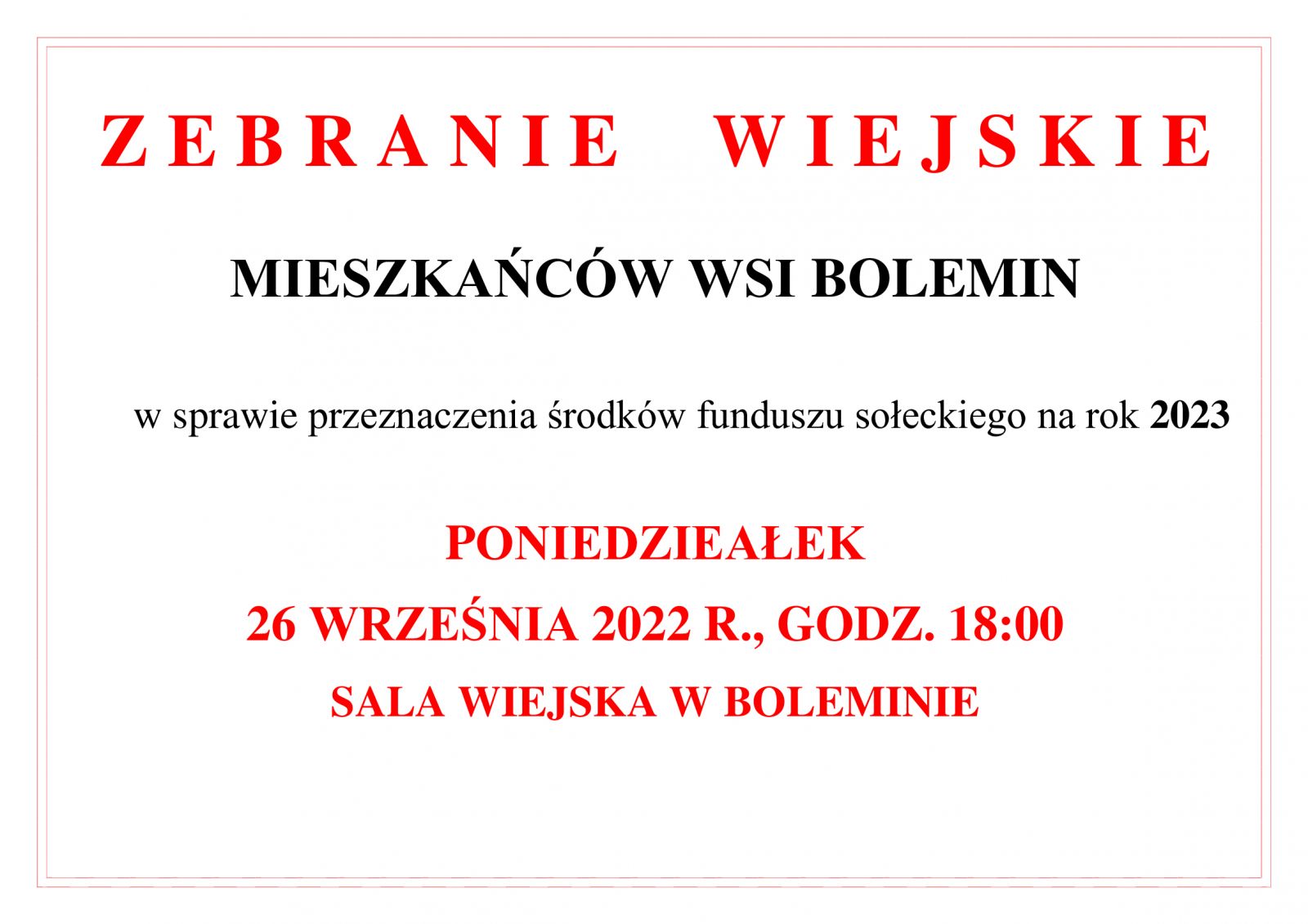 Bolemin zebranie 