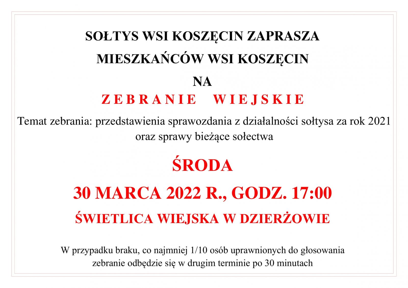 zebranie koszecin