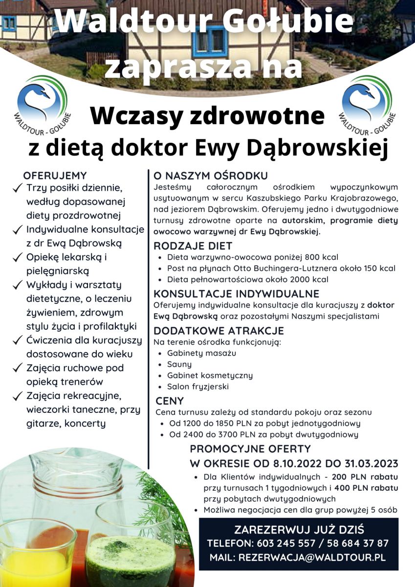 waldtour Gołubie ulotka wczasy zdrowotne