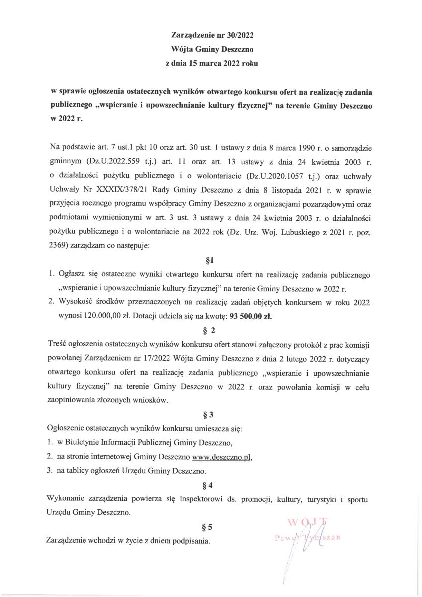 zarządzenie 30_2022