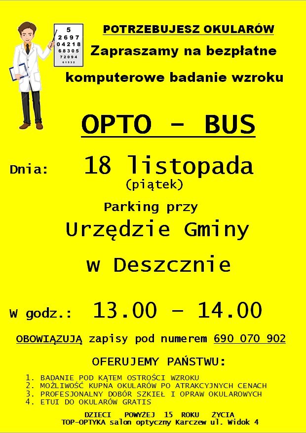plakat bezpłatne badanie wzroku
