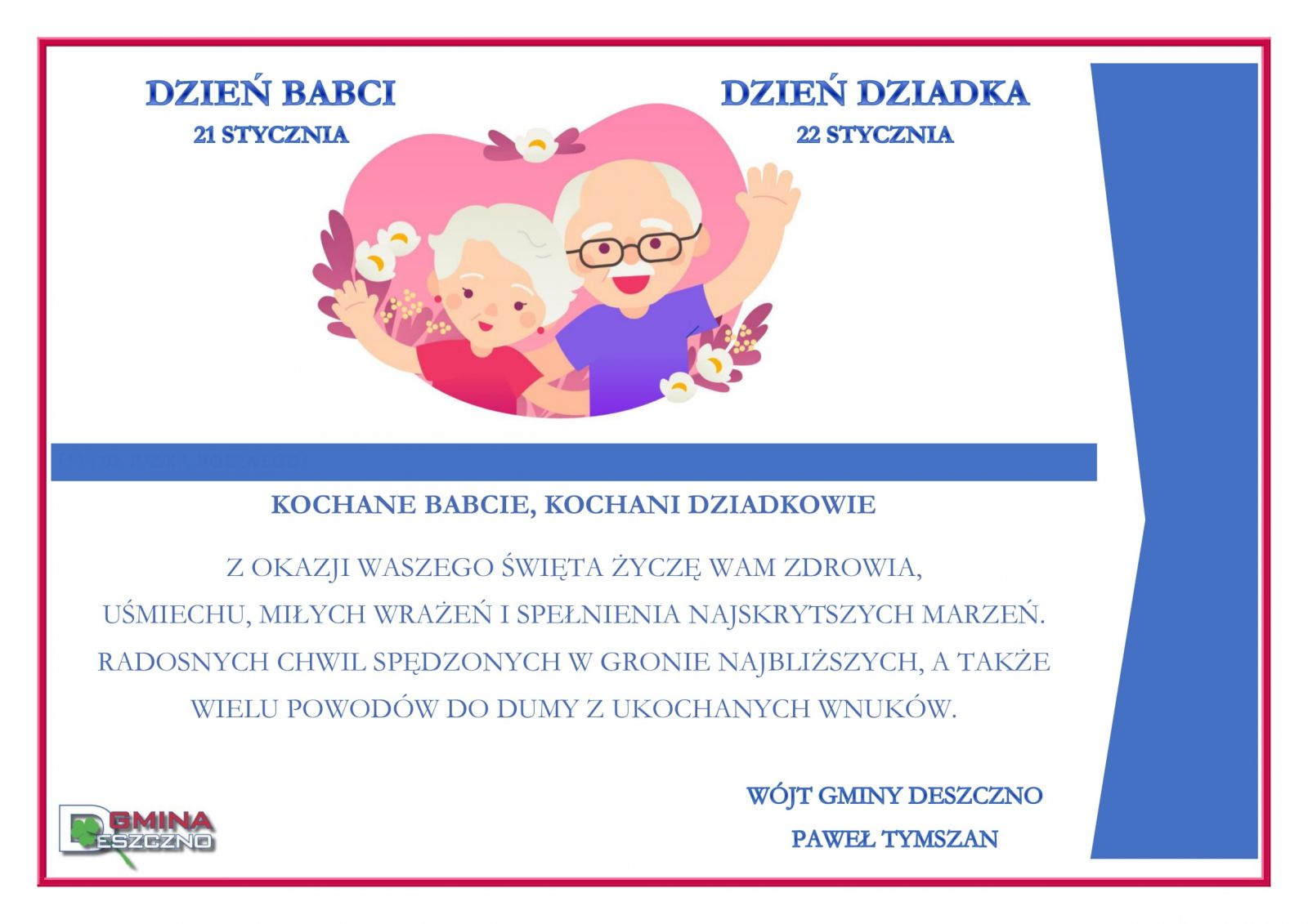 dzień babci i dziadka życzneia 2022