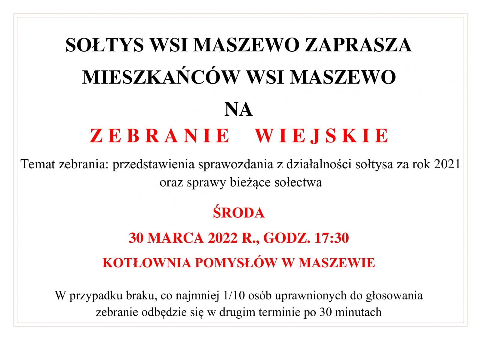zebranie wiejskie maszewo