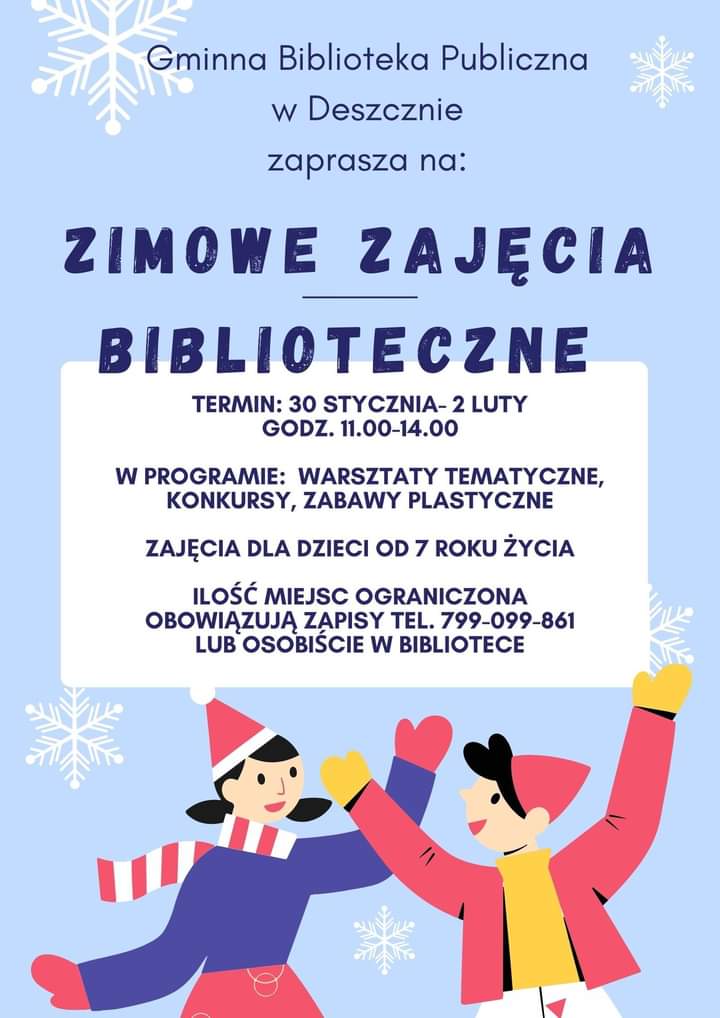 ferie zimowe w bibliotece 2023