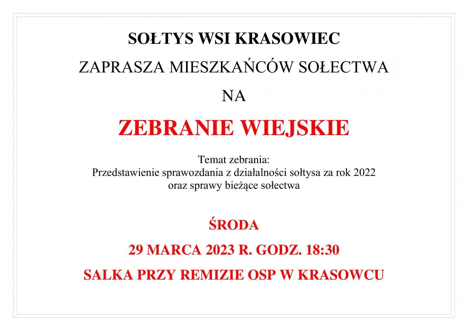 zebranie wiejskie krasowiec
