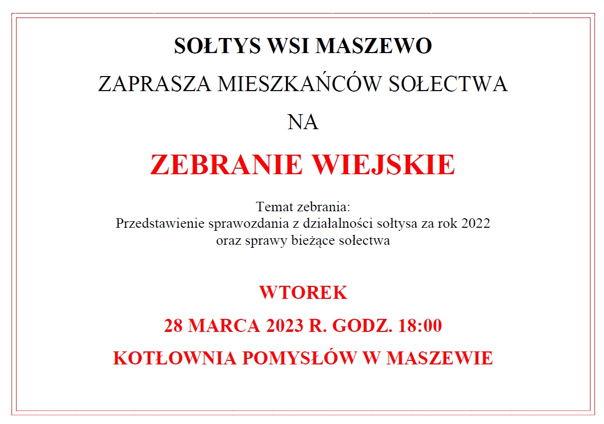 zebranie wiejskie Maszewo