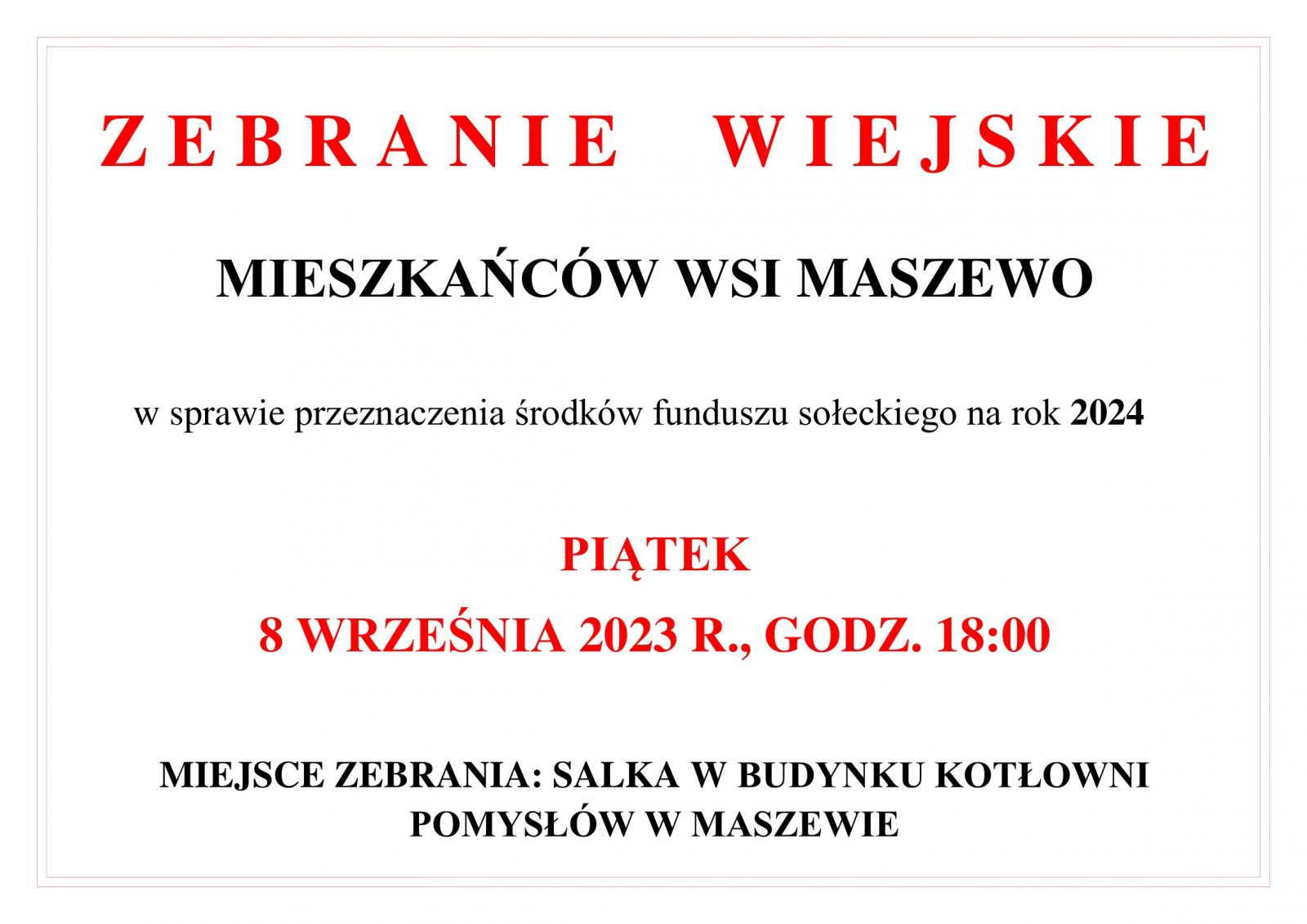 zebranie wiejskie maszewo