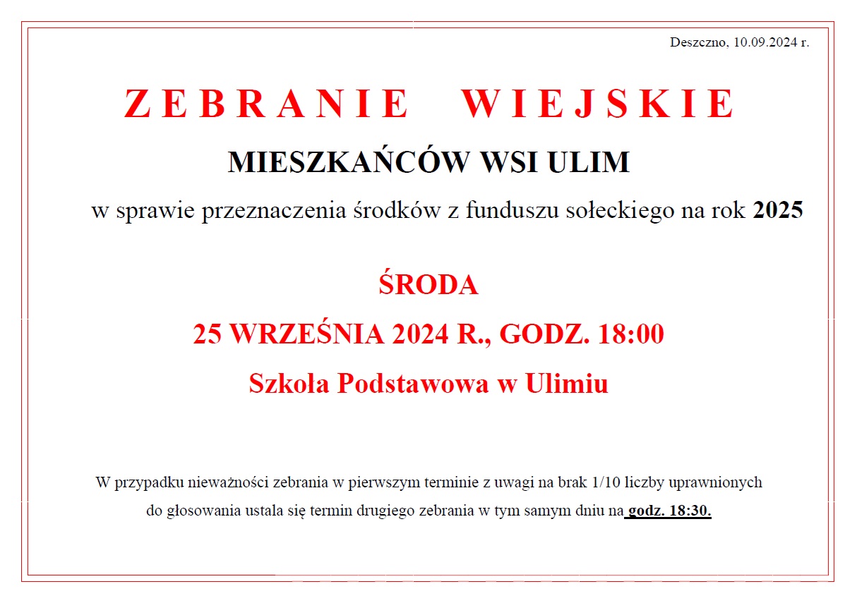 zebranie wiejskie Ulim