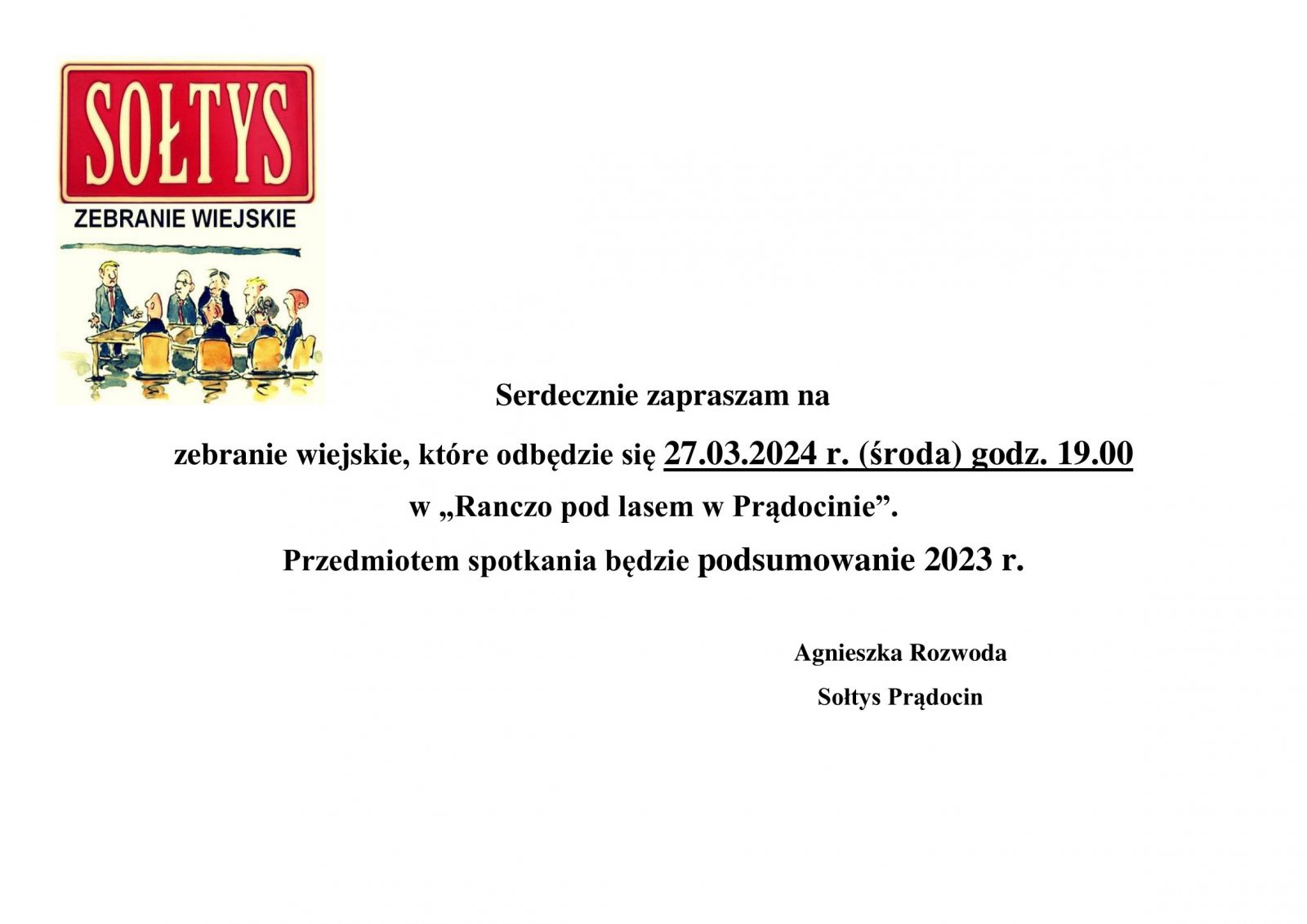 zebranie mieszkańców wsi Prądocin
