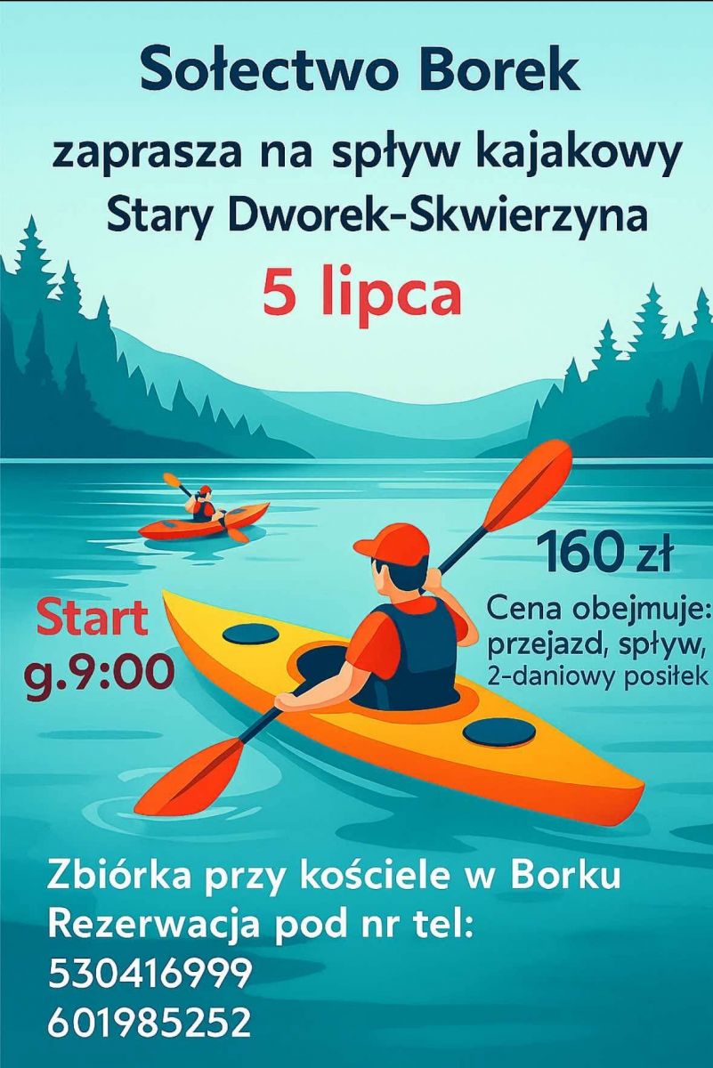 spływ kajakowy Borek