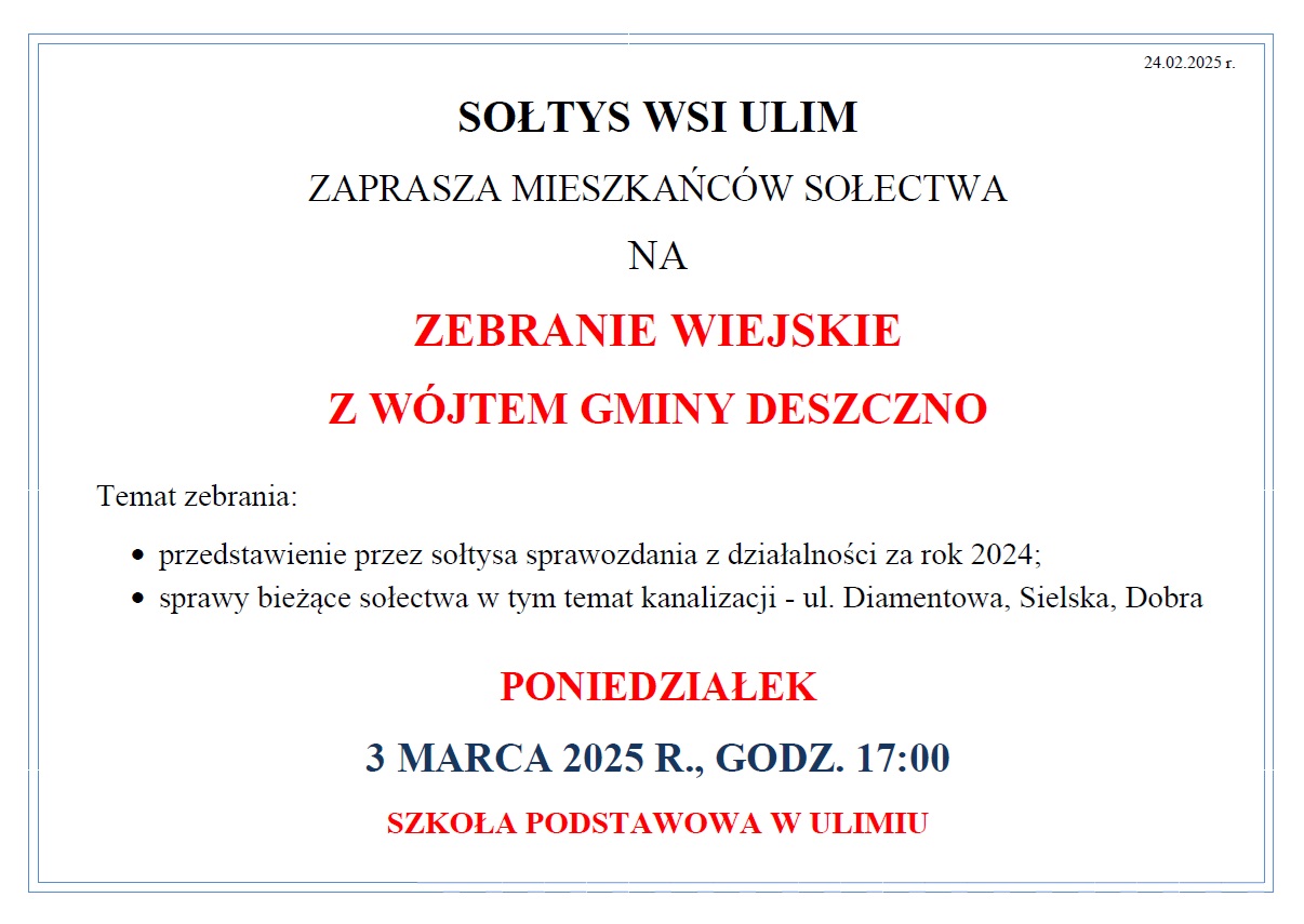 zebranie wiejskie Ulim