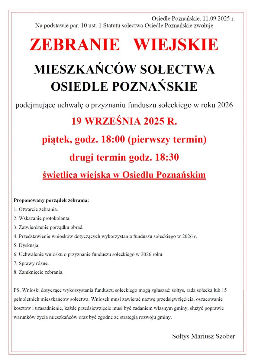zebranie Osiedle Poznańskie