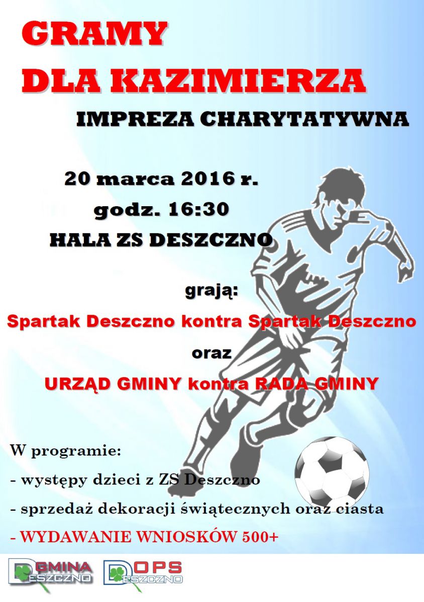 plakat impreza charytatywna - gramy dla Kazimierza