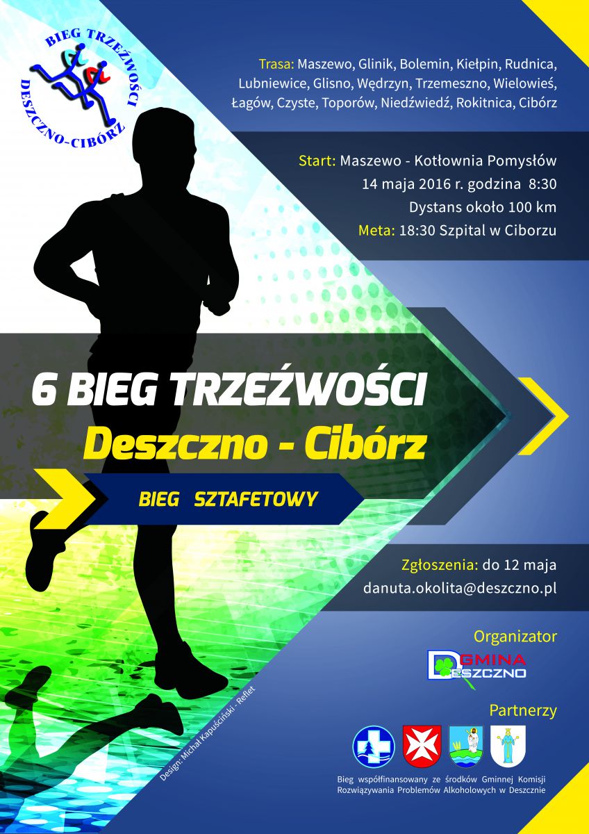 Plakat Bieg Trzeźwości 14 maja 2016 r.