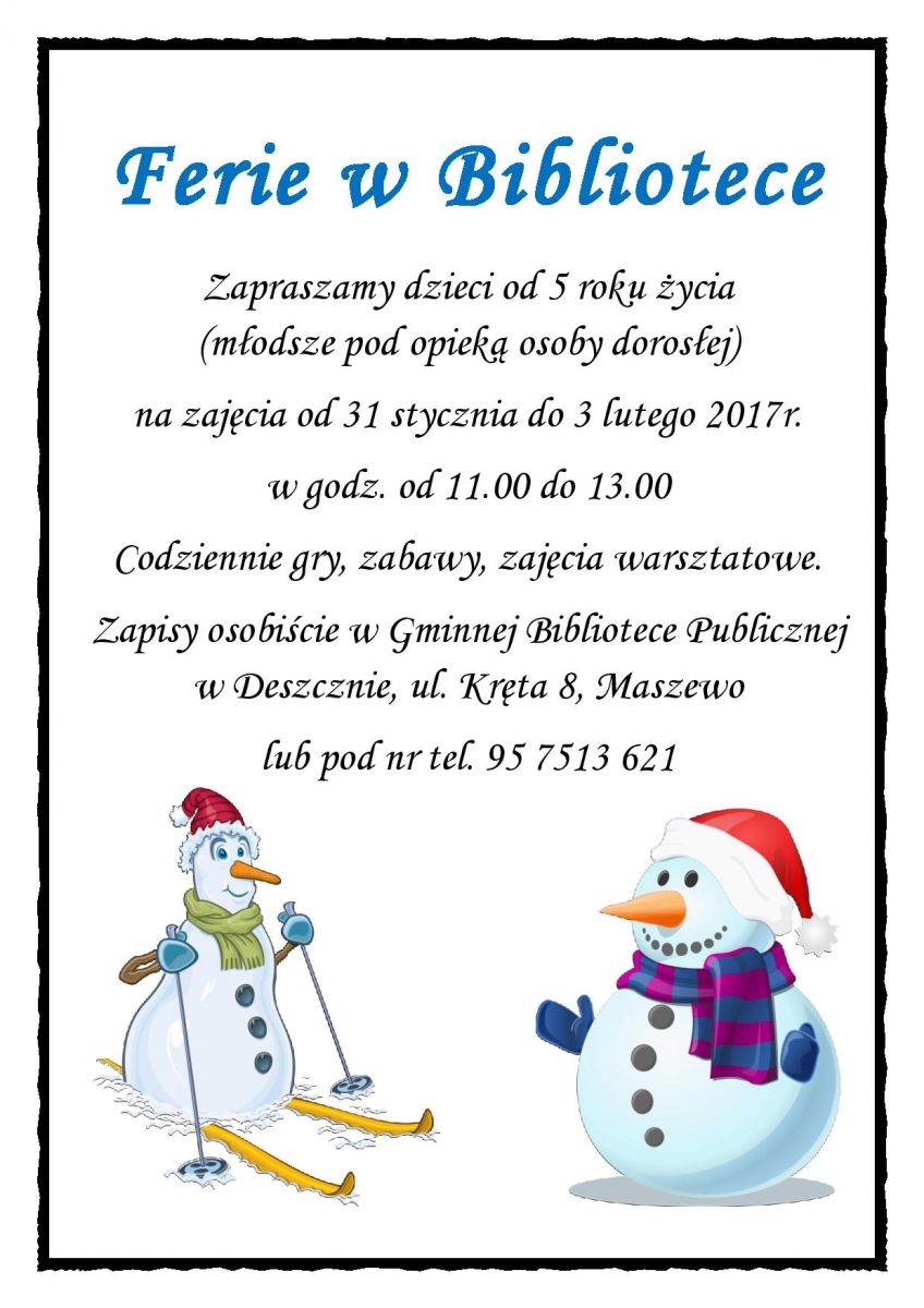 ferie zimowe 2017