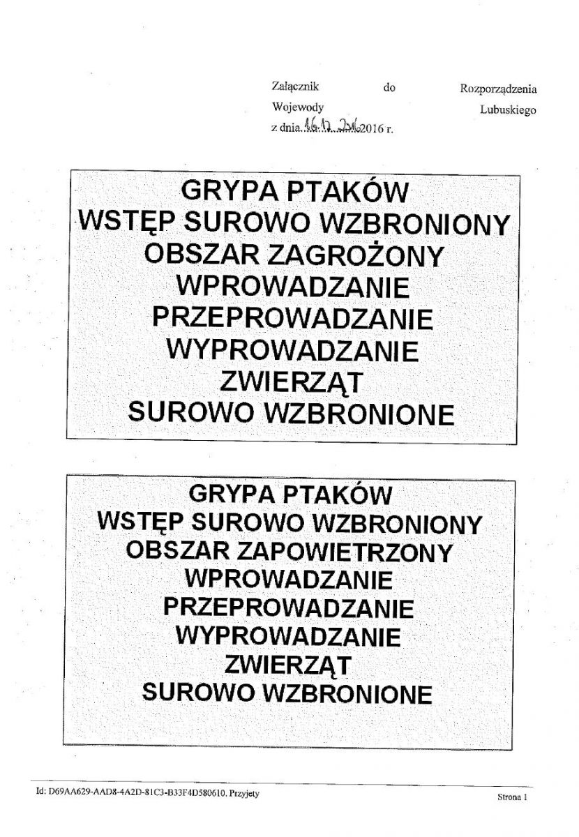 Rozporządzenie Wojewody Lubuskiego 17.12.2016