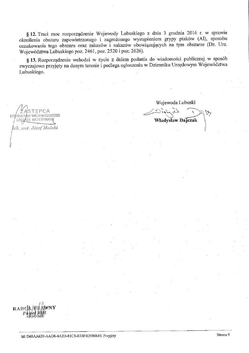 Rozporządzenie Wojewody Lubuskiego 17.12.2016