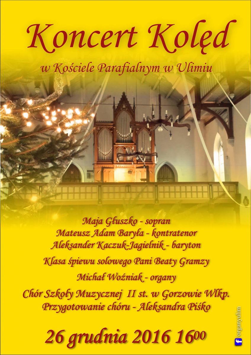 koncert kolęd w Ulimiu 26 grudnia 