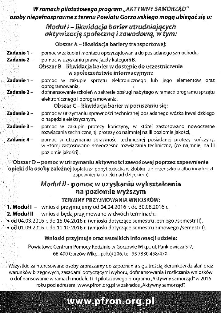 Powiatowe Centrum Pomocy Rodzinie - ulotka 