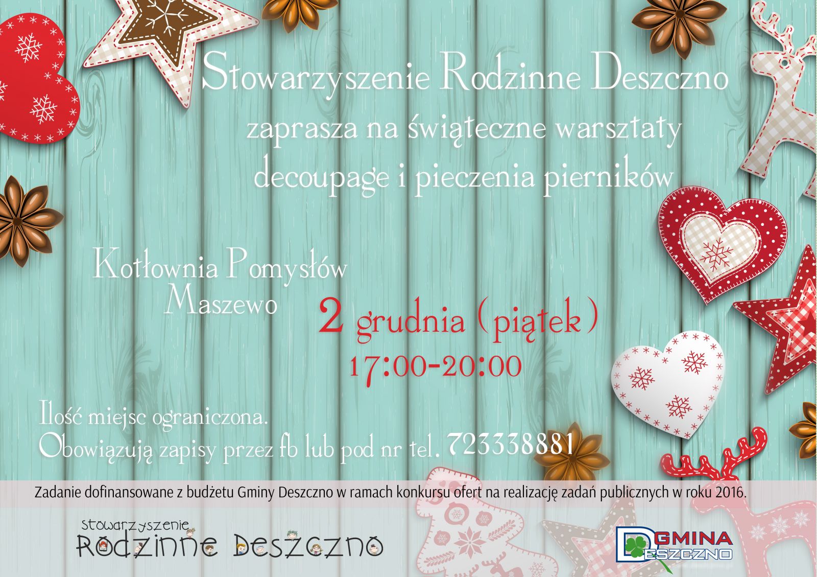 stowarzyszenie Rodzinne Deszczno warsztaty pierników i decoupage