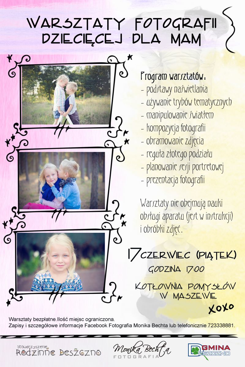 afisz Warsztaty fotograficzne dla mam