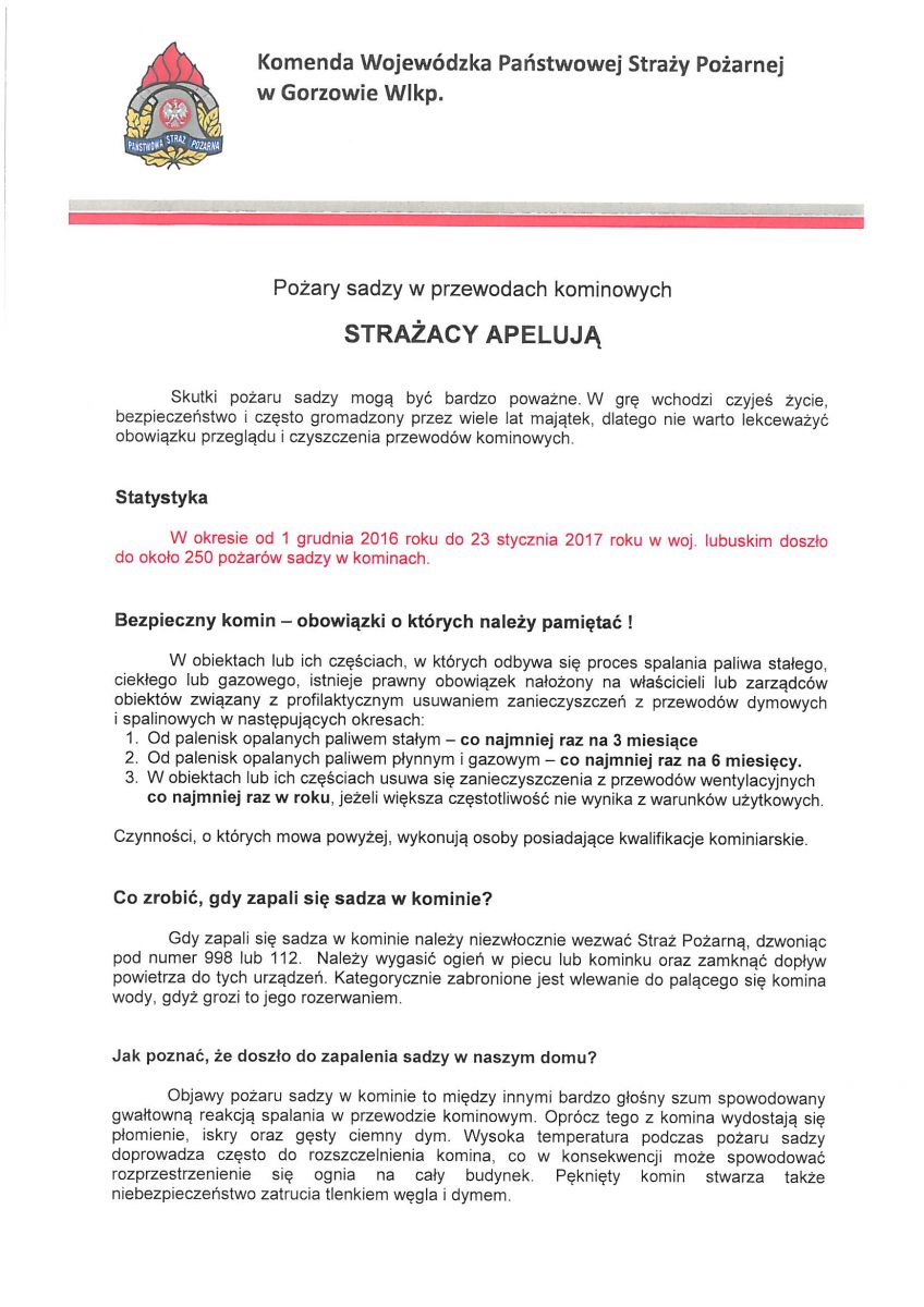 apel PSP Gorzów Wlkp.