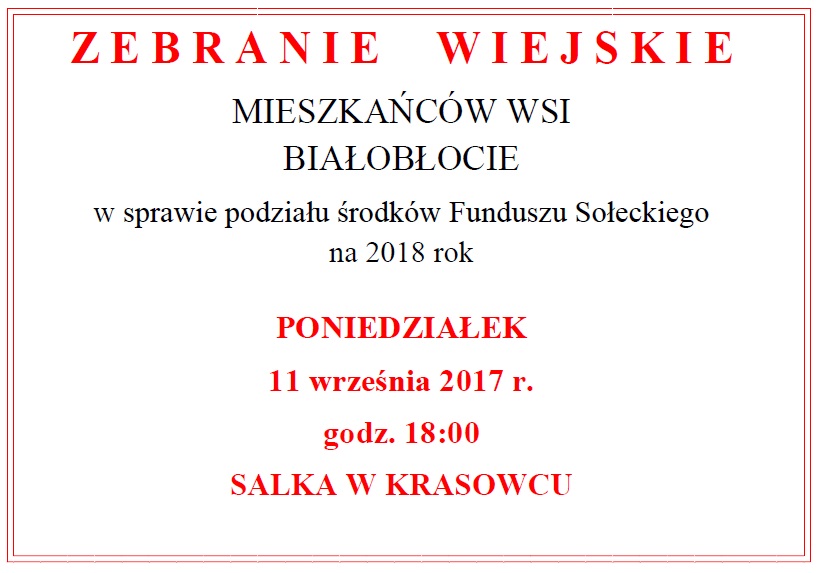 zebranie wiejskie w Białobłociu