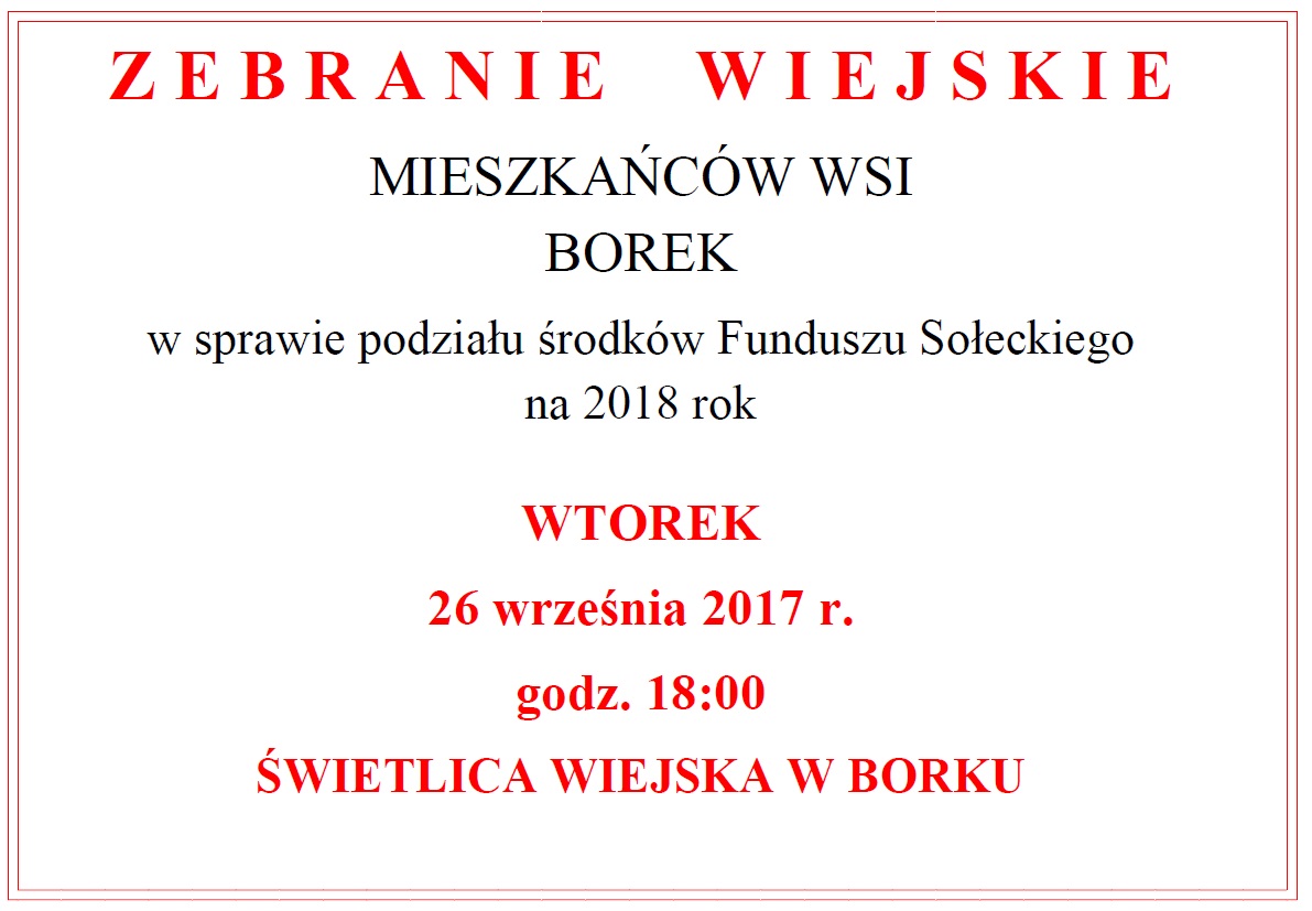 zebranie wiejskie w Borku