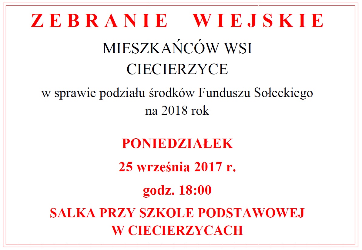 zebranie wiejskie Ciecierzyce