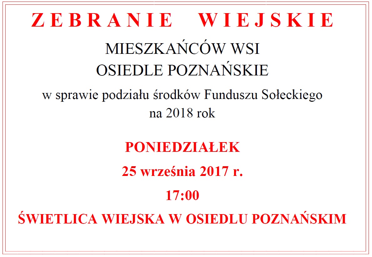 Osiedle Poznańskie zebranie wiejskiej
