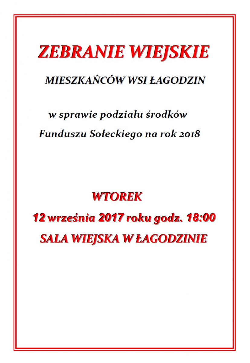 zebranie wiejskie w Łagodzinie