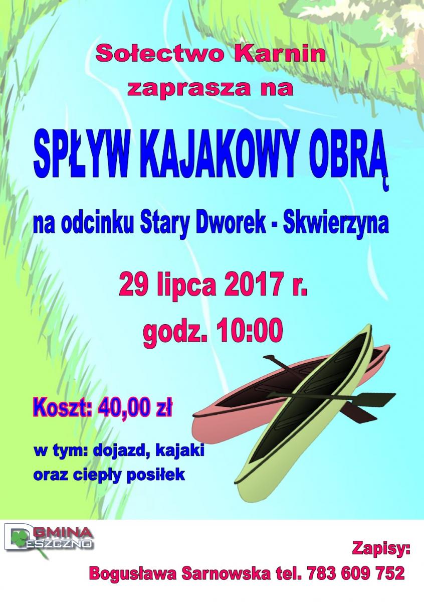 spływ kajakowy Karnin