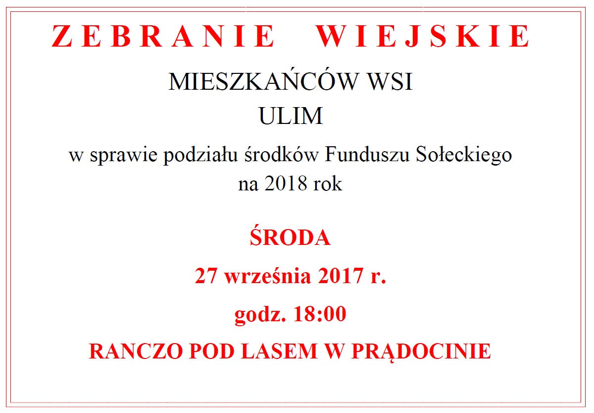 zebranie wiejskie w Ulimiu
