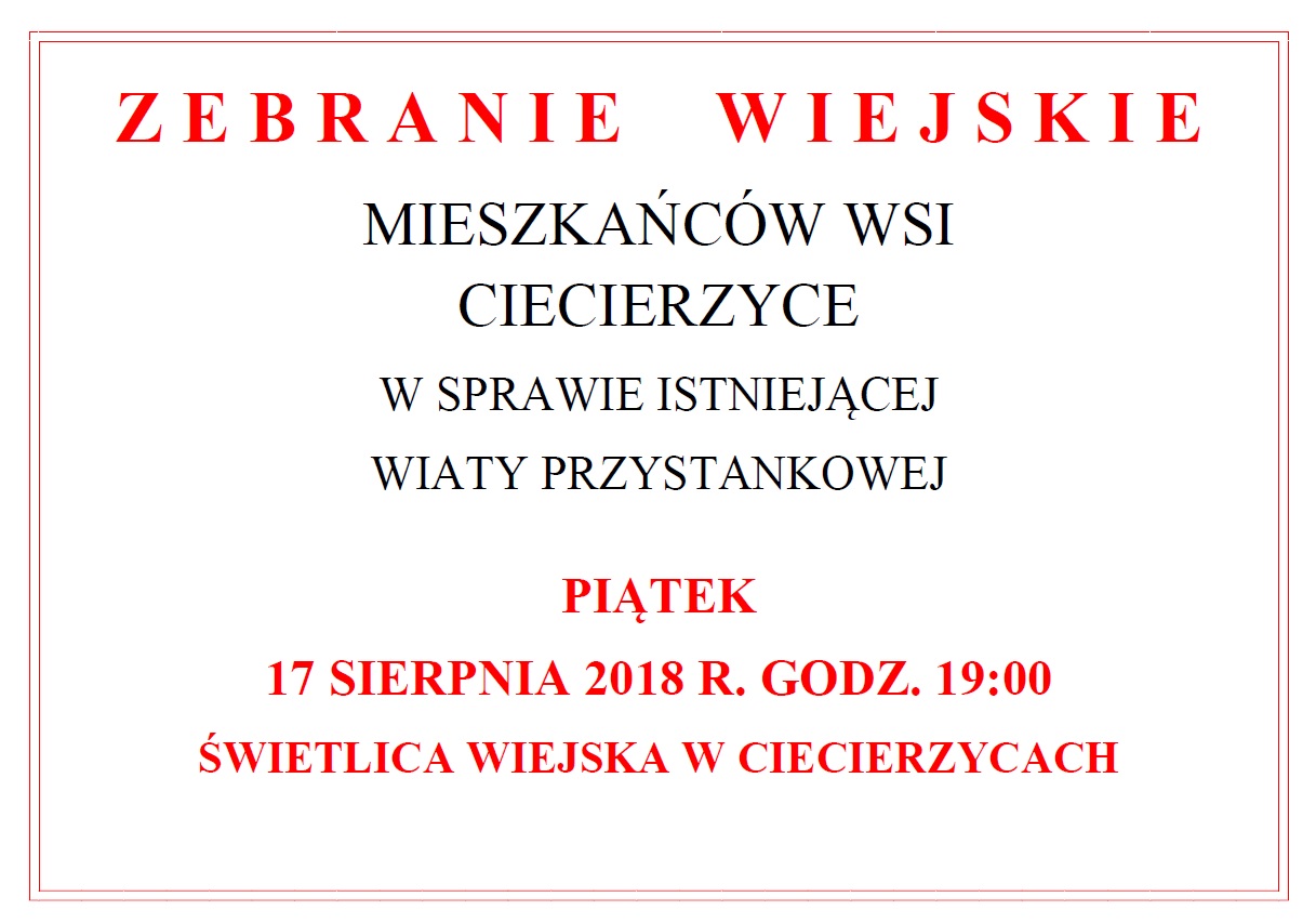 zebranie wiejskie Ciecierzyce