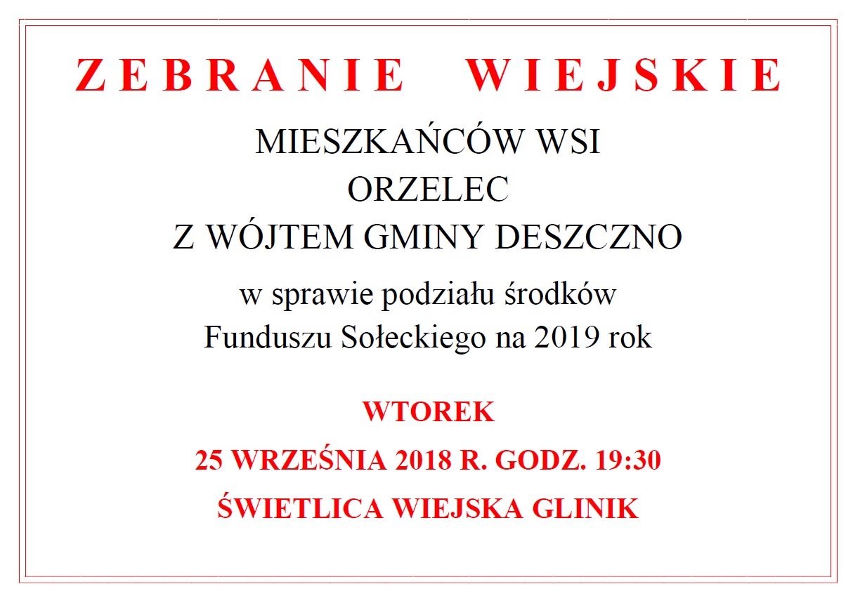 zebranie wiejskie Orzelec