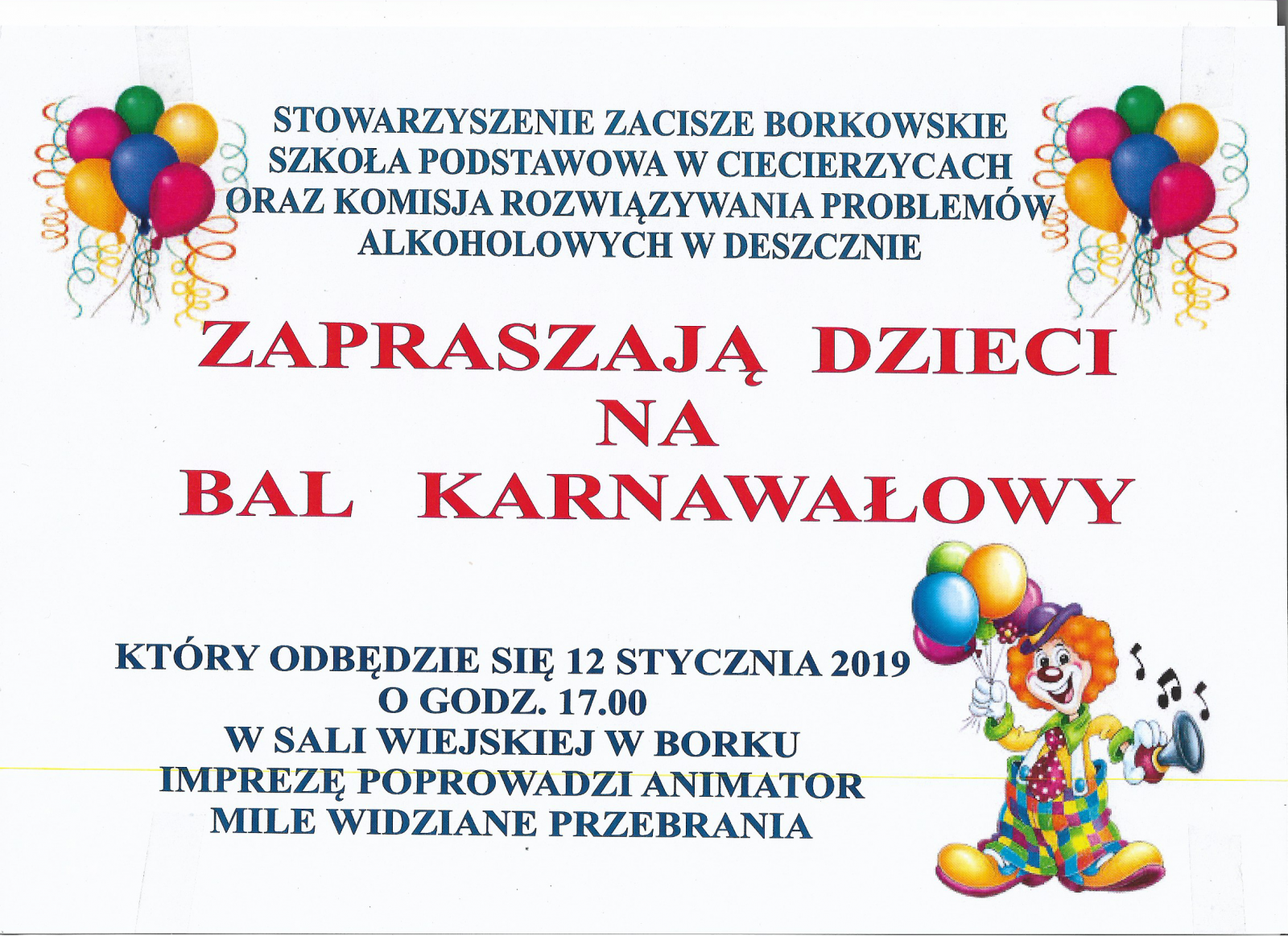bal karnawałowy Borek 
