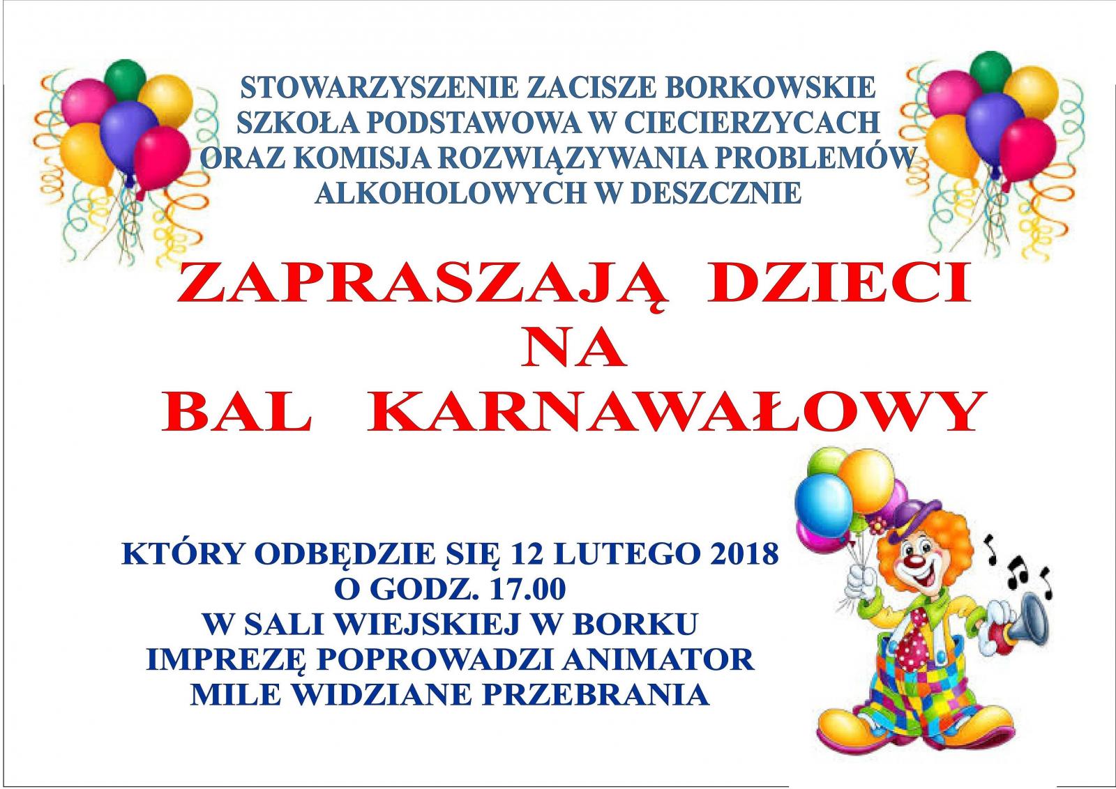 bal karnawałowy dla dzieci