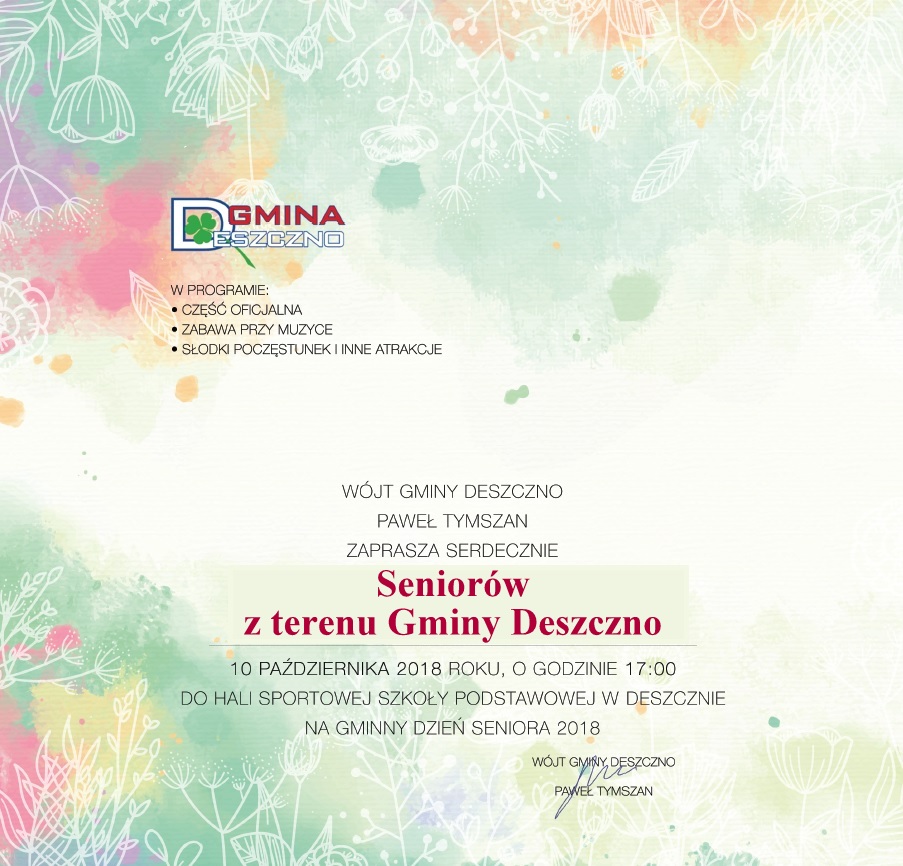 zaproszenie na Gminny Dzień Seniora