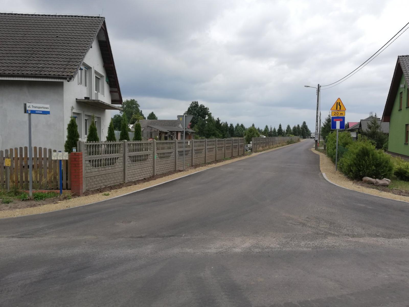 ul. Transportowa w Karninie po remoncie