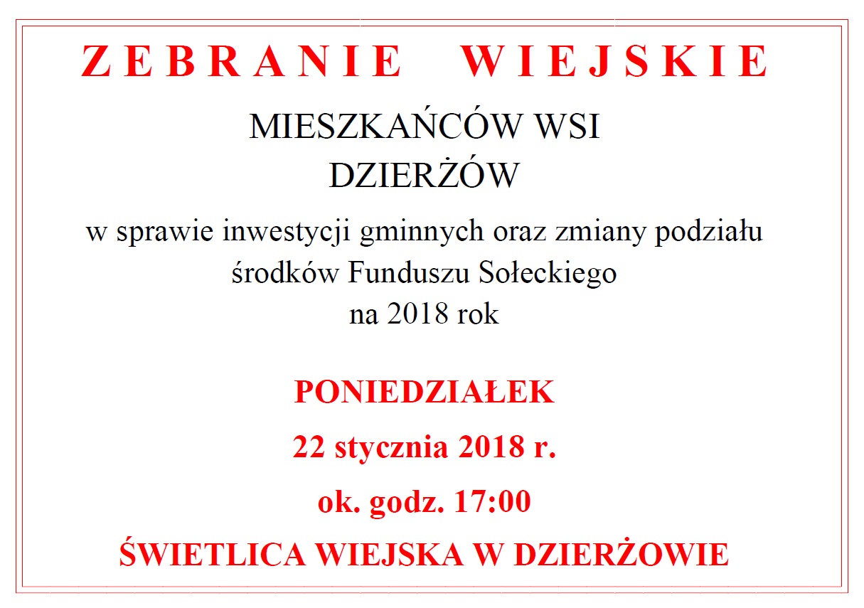zebranie wiejskie Dzierżów
