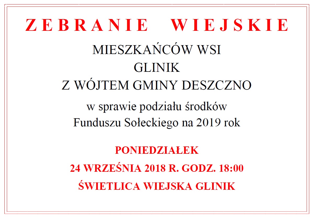 zebranie wiejskie w Gliniku
