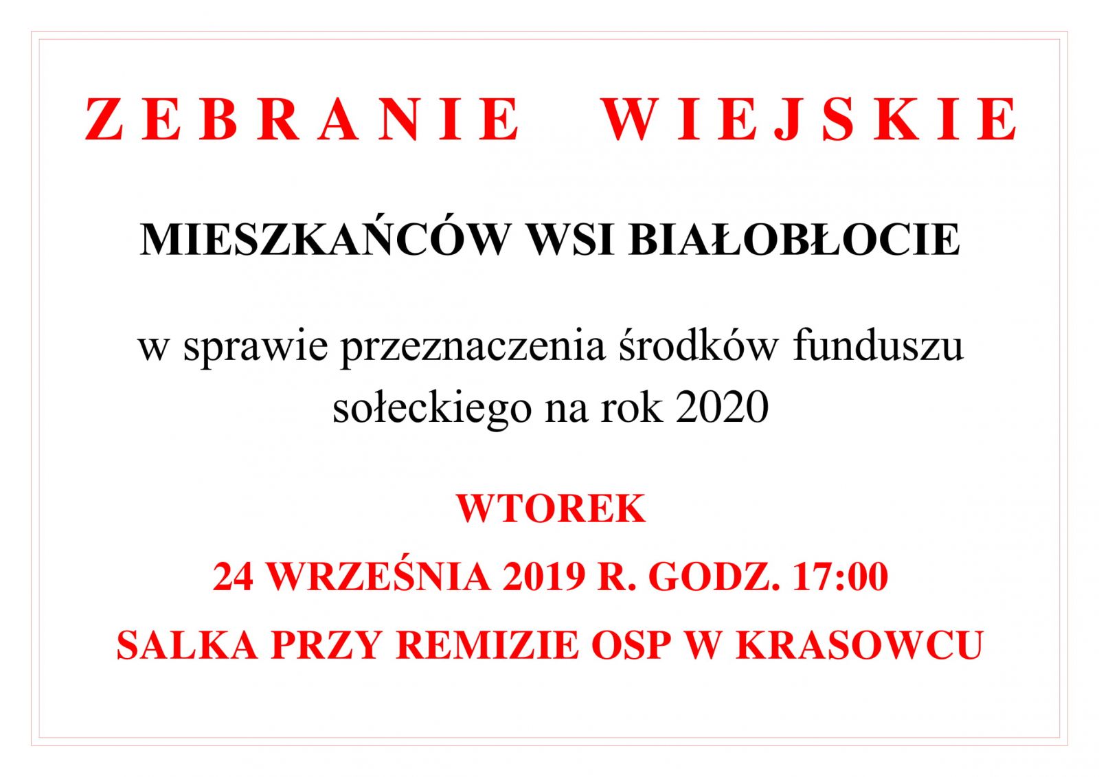 ZEBRANIE BIAŁOBŁOCIE