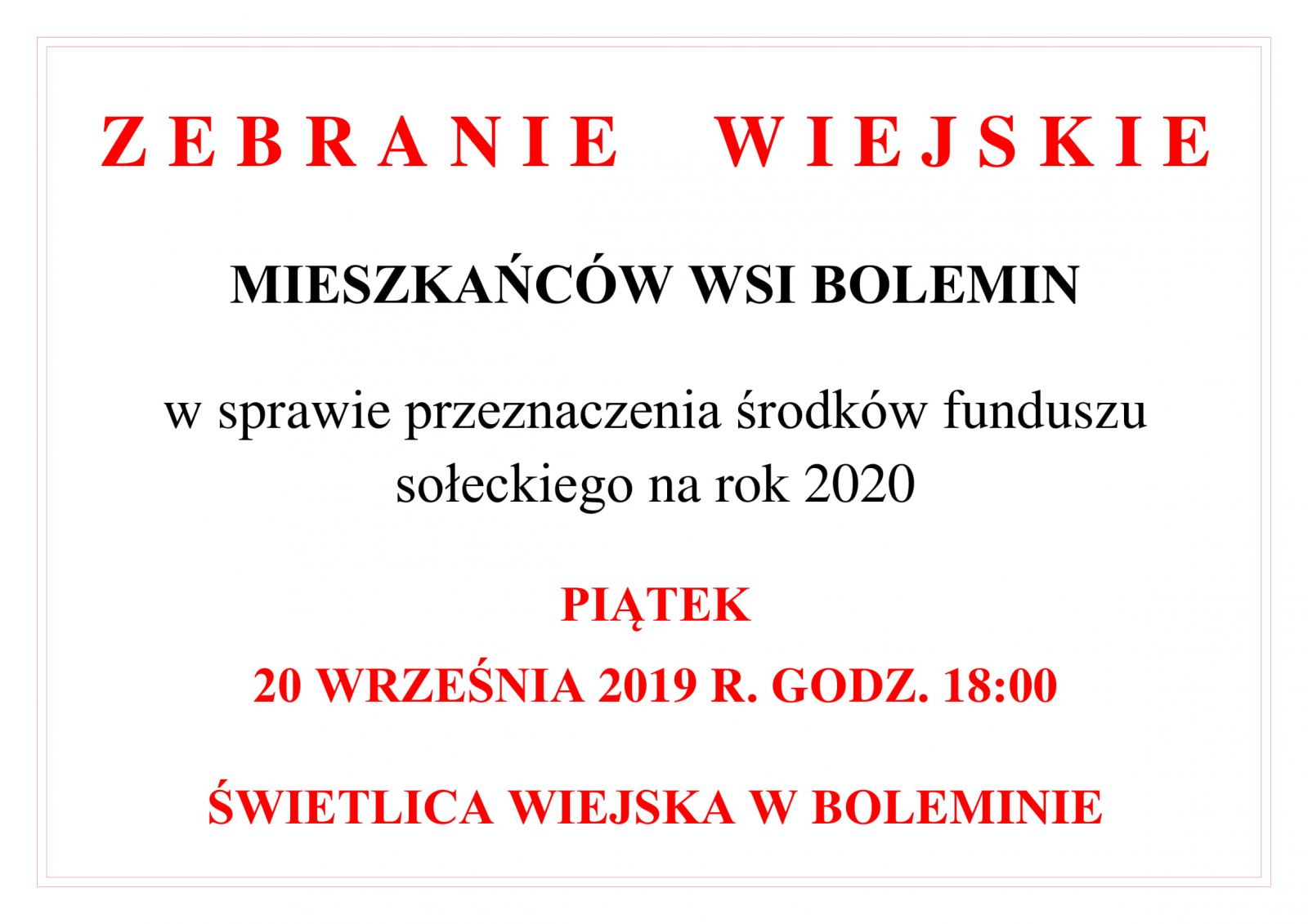 Zebranie Bolemin 2019