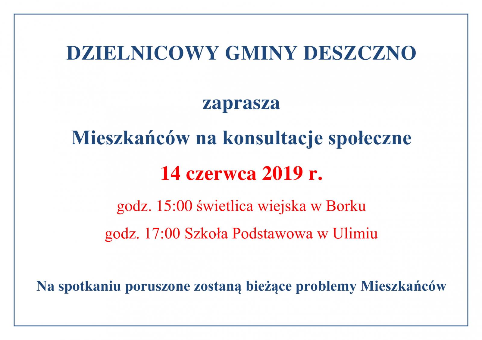 konsultacje społeczne z dzielnicowym