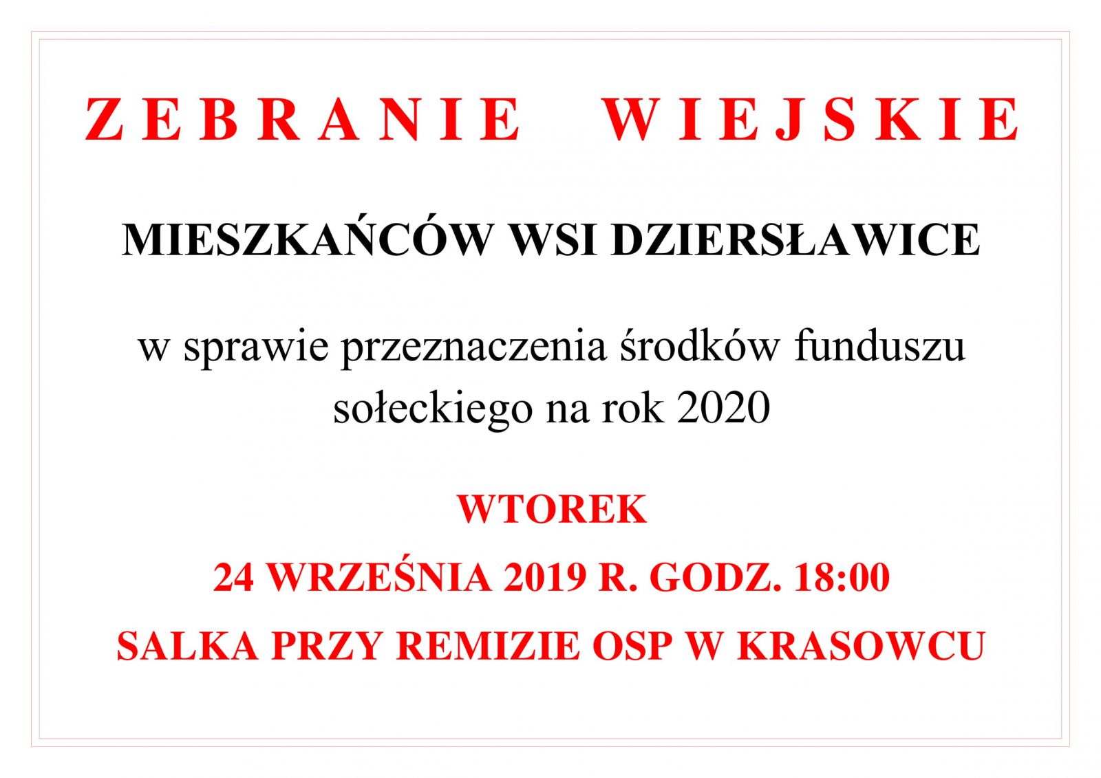 ZEBRANIE DZIERSŁAWICE