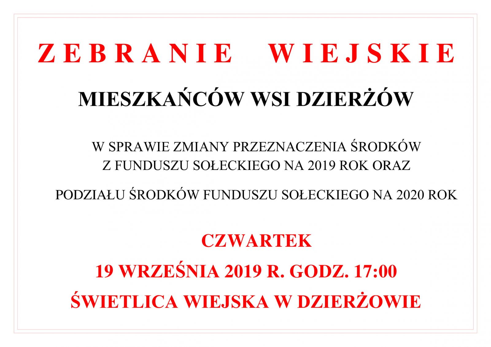 Zebranie wiejskie Dzierżów