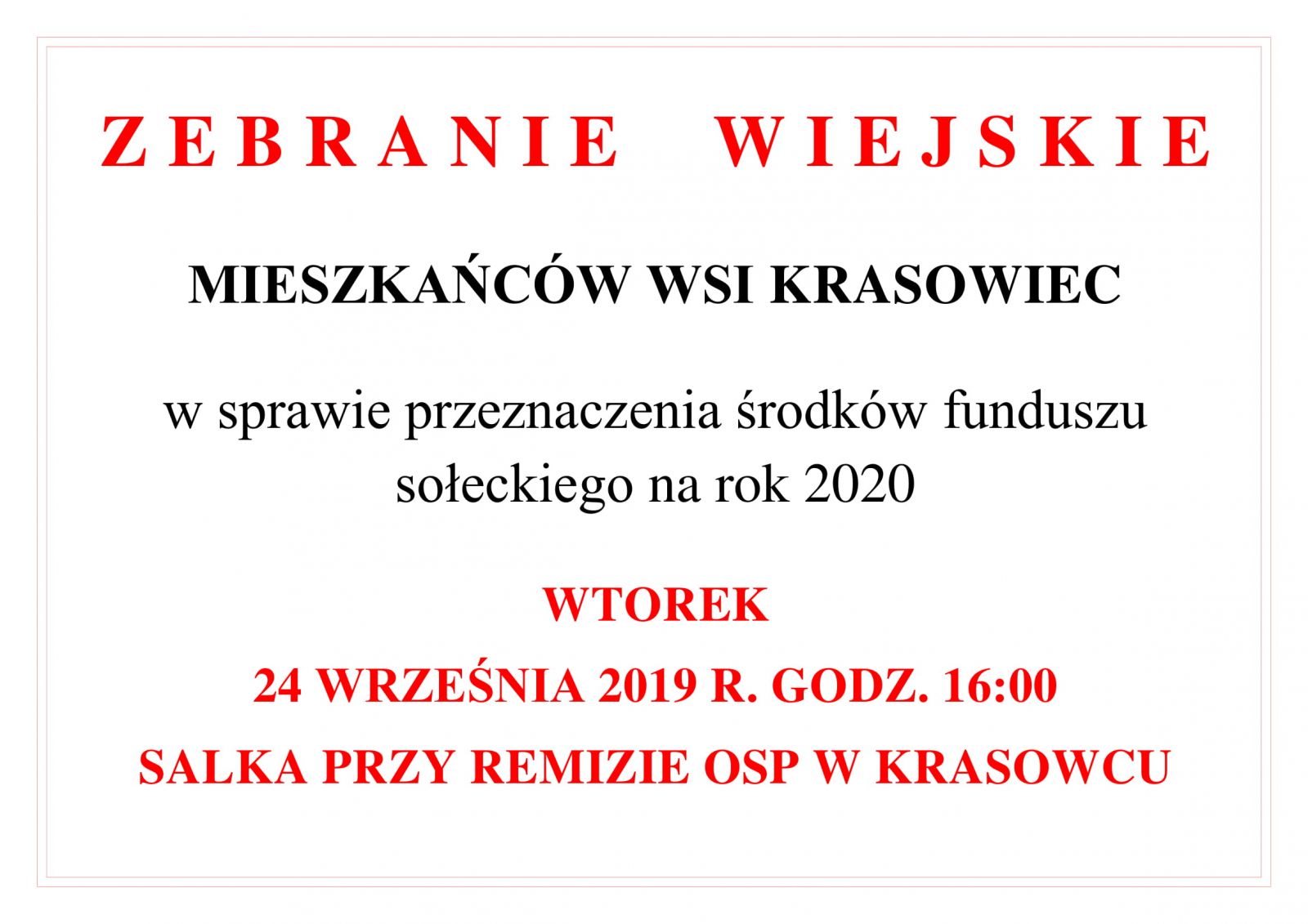 ZEBRANIE KRASOWIEC
