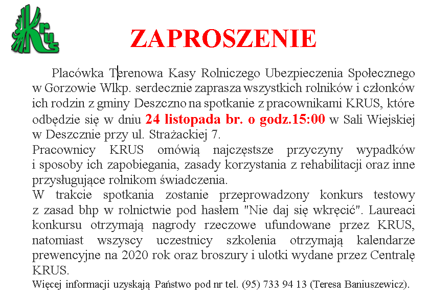 zaproszenie dla rolników