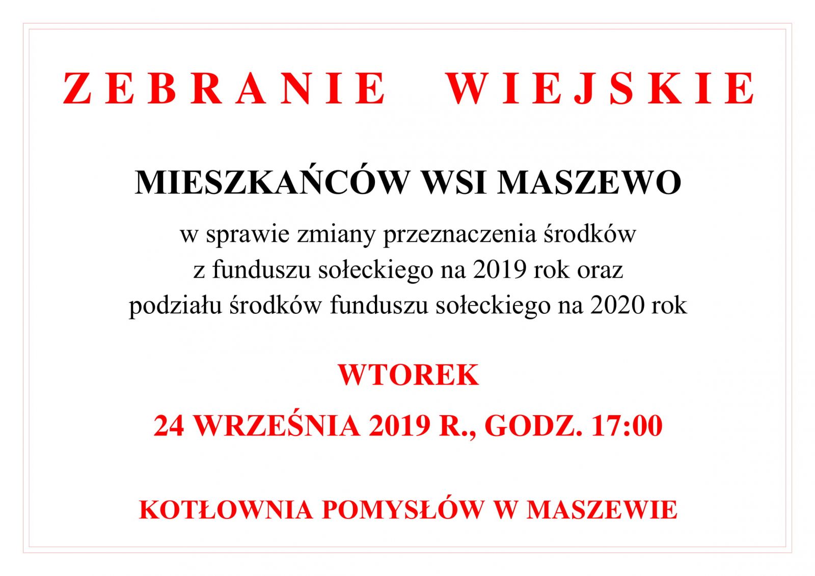MASZEWO ZEBRANIE WIEJSKIE