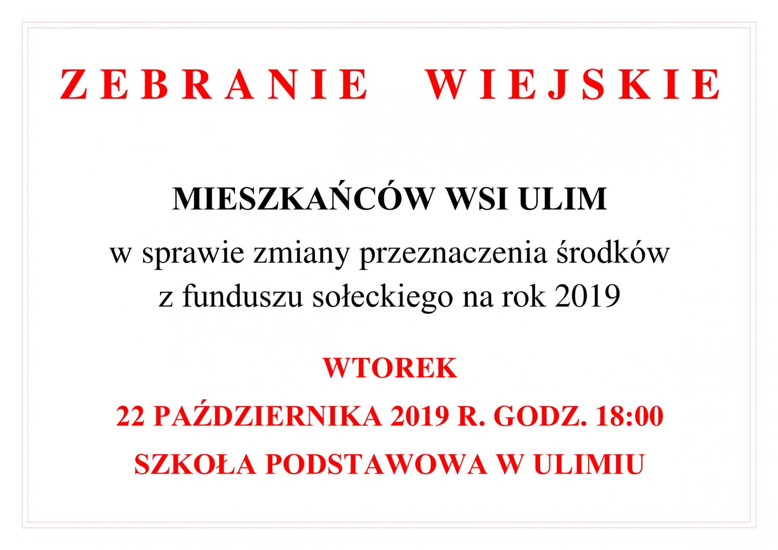 zebranie wiejskie ulim